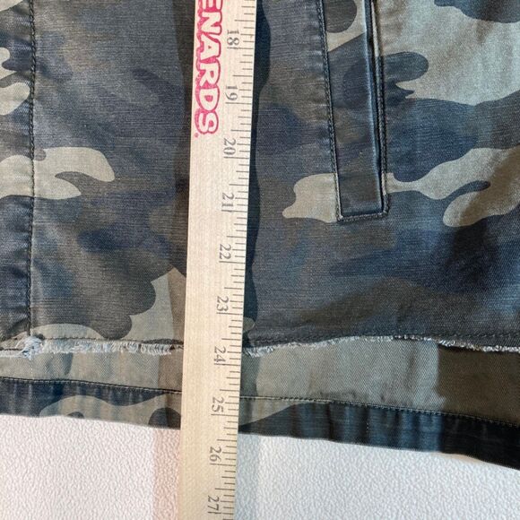 Levis Jacket Med Camo Military Style Y2K Vintage 90's Cotton Raw Front Hem Denim - Picture 6 of 13